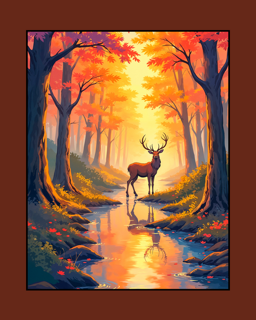 Autumn Stag Illustration