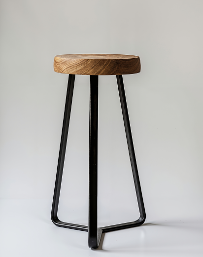 Industrial Wood Bar Stool
