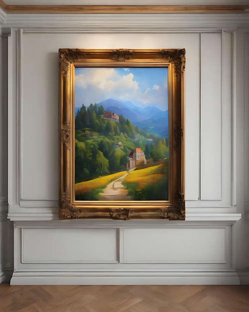 Hillside Cottage Painting